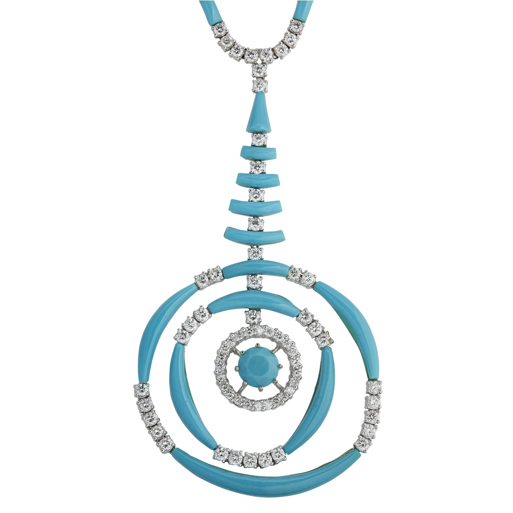 Turquoise & diamond necklace